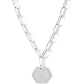 Sorority Shop Alpha Xi Delta Necklace- Silver Plated Paperclip Necklace, Long-Lasting Alpha Xi Delta Gifts for Women