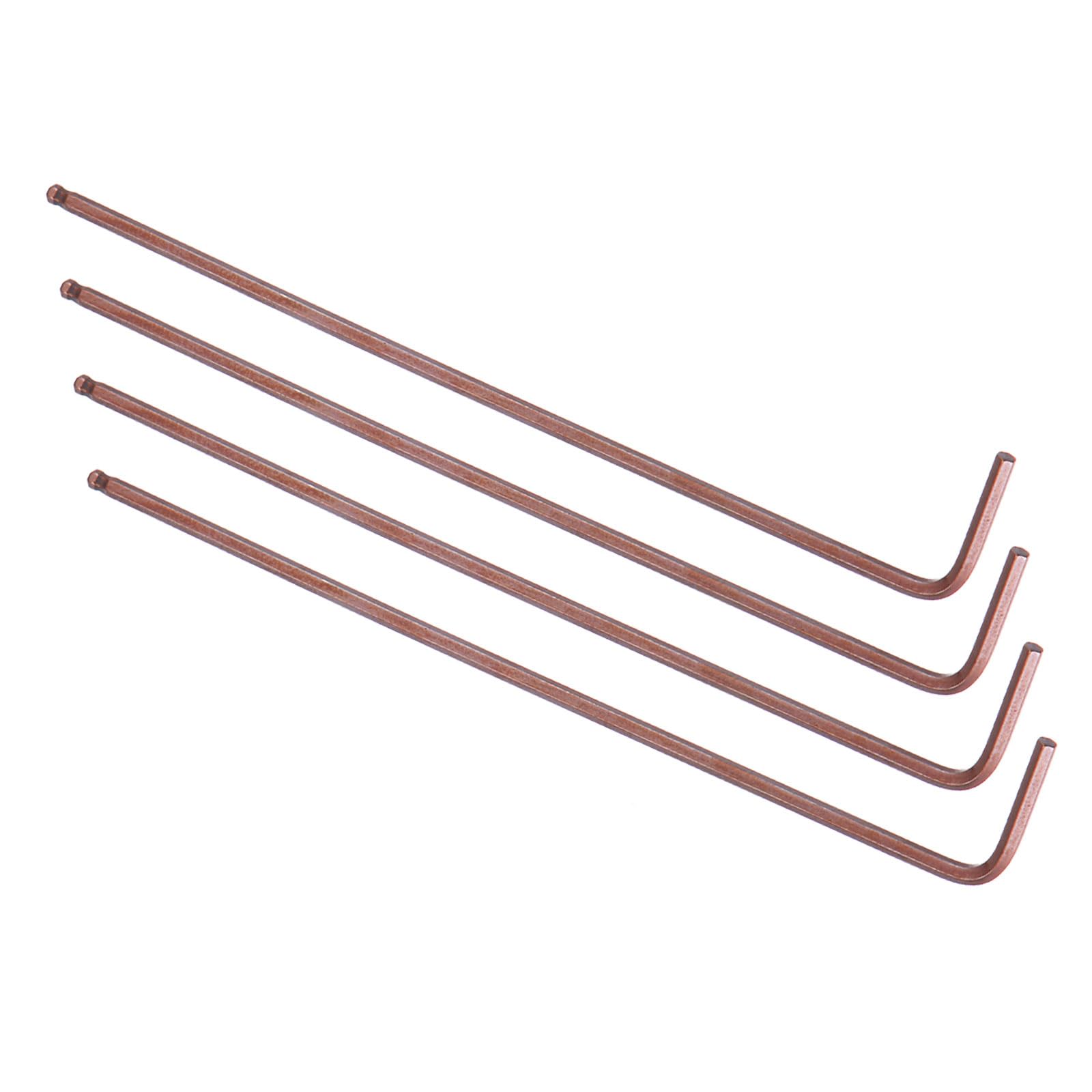 CoCud L-Handle Ball End Hex Key Wrench, 2mm Metric Size, S2 Steel L-Shape Long Arm Hexagon Head Spanner - (Applications: for Home Repair and Mechanical Maintenance), 4-Pieces