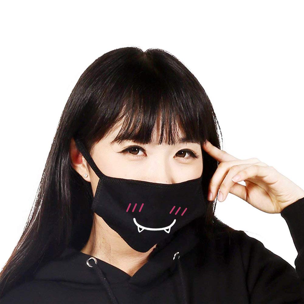  Hanjoy Unisex Anime Cotton Mask, Cute Couple Pattern Blend Anti Dust