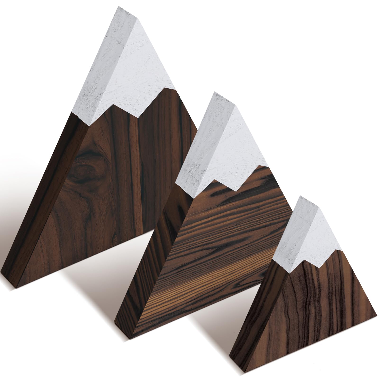 Photo 1 of Maitys 3 Pcs 3 Size Mountain Shelf Decor Mountain Wooden Sign Farmhouse Wood Adventure Sign Woodland Nursery Decor Travel Table Centerpiece for Home(Coffee)