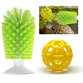 2 Pcs Turtle Tank Accessories - Turtle Brush with Suction Cup, Turtle Tank Decorations Turtle Aquarium Habitat Accessories
