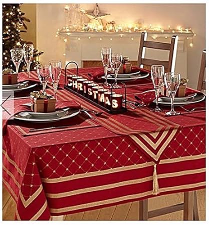 Raghuraj Lifestyle Cotton Table Cover, 140x170cm, Maroon