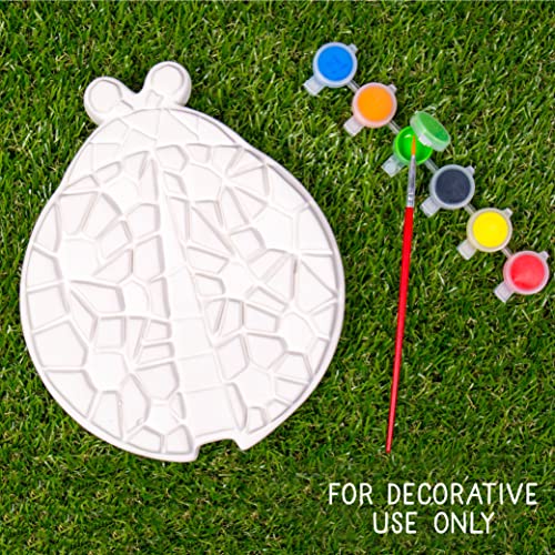 Creative Roots Mosaic Ladybug Stone, Includes 7Inch Ceramic Stepping