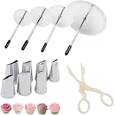 Cake Decorating Tool Kit, 7pcs Stainless Steel Icing Piping Nozzle Tips, 4pcs Cake Flower Nail and 1 Flower Lifters for Cake Fondant Cupcake