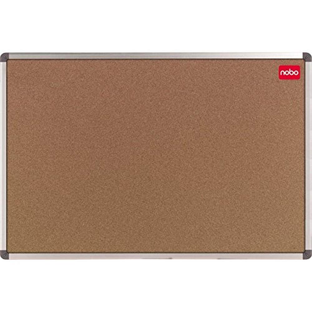Nobo 1902117 Cork Board with Aluminium Frame / Assembly Kit / Foil-Packed Whiteboard and Memo Board / Protection on Corners / 60 x 45 cm Brown