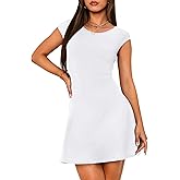 OFEEFAN Womens Dresses Cap Sleeve Cocktail Graduation Formal Party Club Mini Outfits