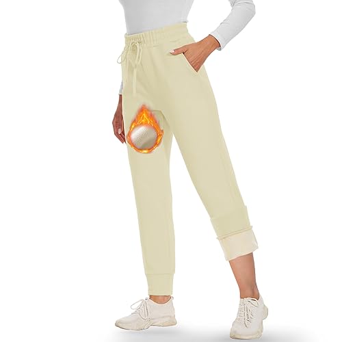 CAMPSNAIL Fleece Lined Sweatpants Women Joggers for Women with