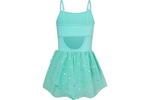 Vieille Toddler Girls Dance Leotards Hollow Back Ballet Leotard for Girls Camisole Dance Dress with Tutu Skirt 3-8T