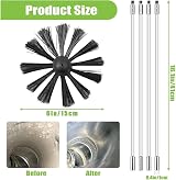 MaxEarn 24Pcs Chimney Cleaning Kit, 18 Nylon Rods + 6" Brush Head Set view 2