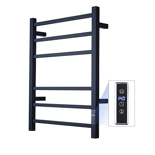 SHARNDY Towel Warmer with Built-in Timer ETW83A for Bathroom Wall Mounted Bath Towel Heater Plug-in Electric Heated Towel Rack Brushed並行輸入 SHARNDY Towel Warmer with Built-in Timer ETW13C for Bathroom Wall