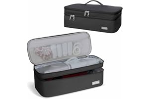 EPEDAL24 Travel Carrying Case for Shark Flex Style, Double Layer Storage Case for Shark SpeedStyle Hair Dryer Attachments, Revlon One-Step Hair Dryer/Hot Tools/Volumizer/Styler (Bag Only) Black
