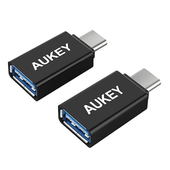 AUKEY USB C Adapter, [ 2 Stücke ] USB C auf USB 3.0 A Adapter für MacBook Pro 2017/2016, Google Chromebook Pixelbook, Samsung