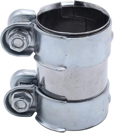 TAKPART Exhaust Clamp Pipe Connector 55mm x95mm Double Clamp Galvanized Steel