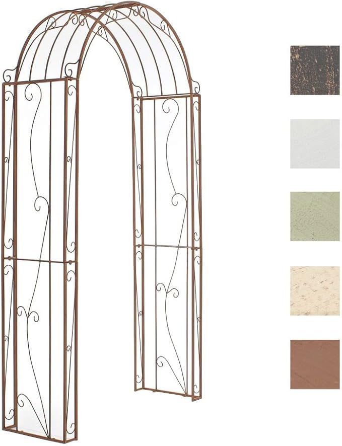 Support Pour Plantes Grimpantes Avec Porte Style Shabby Chic Arceau De Jardin Romantique En Fer Forge Couleur Blanc Clp Arche De Jardin Avec Portillon Sina Jardin Decoration D Exterieur