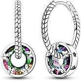 LAZA 925 Sterling Silver Hoop Earrings for Women, Hypoallergenic Huggie Butterfly Dangle Drop Earrings Colorful Flower Earrings Jewelry Gifts