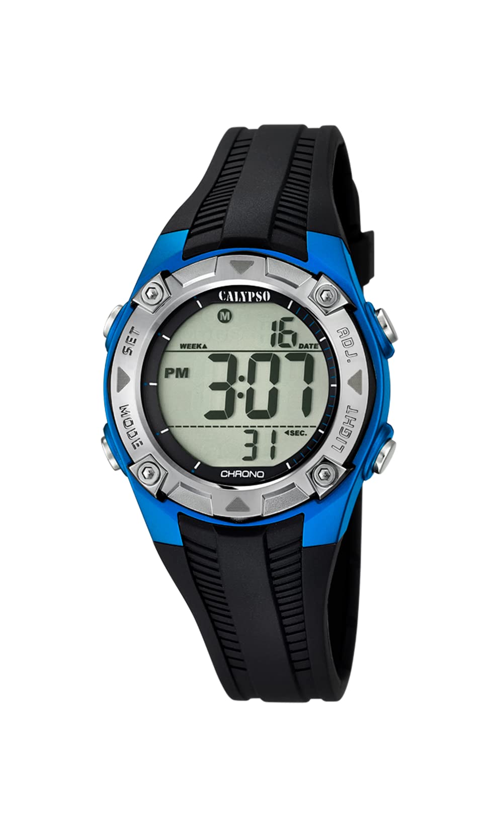 Calypso Unisex Digital Watch with LCD Dial Digital Display and Black Plastic Strap K5685/5