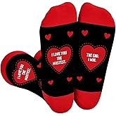 Funny Socks for Women Men, Cute Heart Socks for Wife Husband Mom Dad Friends Coworkers, Novelty Birthday Gifts for Her Him Girlfriend Boyfriend, Valentines Day Gag Gifts for Husband From Wife