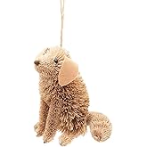 The Bridge Collection Buri Yellow Lab Ornament - 3.75" Primitive Labrador Dog Christmas Ornament - Pet Animal Holiday Decor