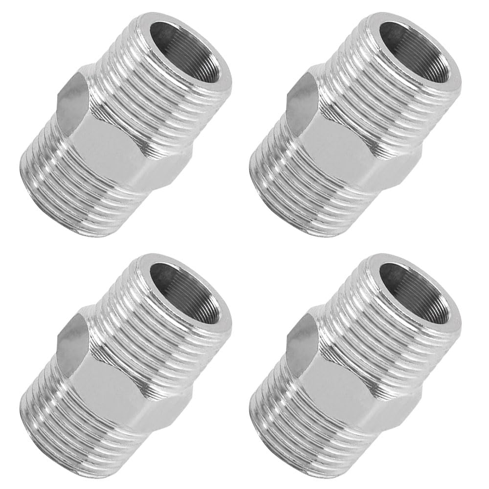 4 Pcs Stainless Steel Shower Hose Connector Shower Hose Extension Fitting Shower Head Connector for Air Hoses Fuel Hoses Water Pipes Shower Hoses Help You Extend The Water Pipe