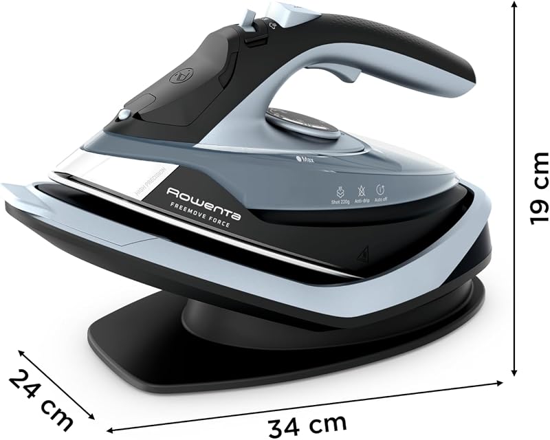 Freemove Force, Ferro da Stiro a Vapore Senza Filo, Efficiente, Riscaldamento Rapido, Leggero, Ricarica Rapida, Erogazione del Vapore di 35 g/min, Spegnimento Automatico, DE6720D1