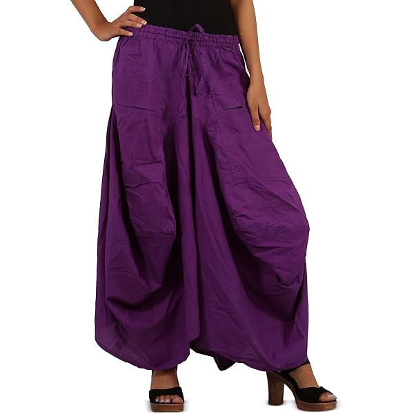 Phagun Women's Solid Long Maxi Skirt – Cotton Elastic Waist Beach Skirt, Summer Casual Wear (Plum, Length 40 Inches) - View #10