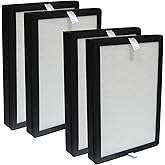 PUREBURG Replacement Filter Compatible with MISSUE J022 & GermAwayUV nobico Wall Mountable Air Purifiers,4-Pack H13 HEPA 4-Stage Filtration Activated Carbon