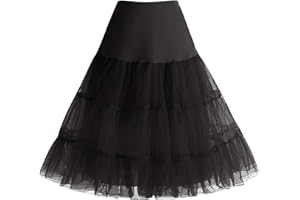 Bbonlinedress Women's 50s Petticoat Skirt Vintage Tutu Crinoline Underskirt Half Slip Skirt