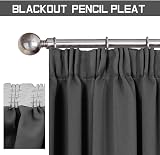 Aspire Homeware Grey Blackout Curtains Pencil Pleat 46x54 Inches 2 Panels view 3