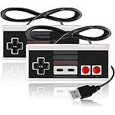 LongLongJin USB Wired Controller for wii Games,Compatible Windows PC Mac Linux RetroPie Emulators, USB Retro Classic Joystick Raspberry Pi Gamepad Controller for Authentic Gaming Experience (2 Pack)