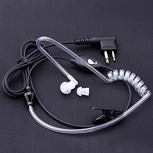 BONMIXC Walkie Talkie Earpiece, 2.5mm/3.5mm 2-Pin Two Way Radio Headset with PTT Mic, Compatible with Motorola Two-Way Radios (4 Pack)