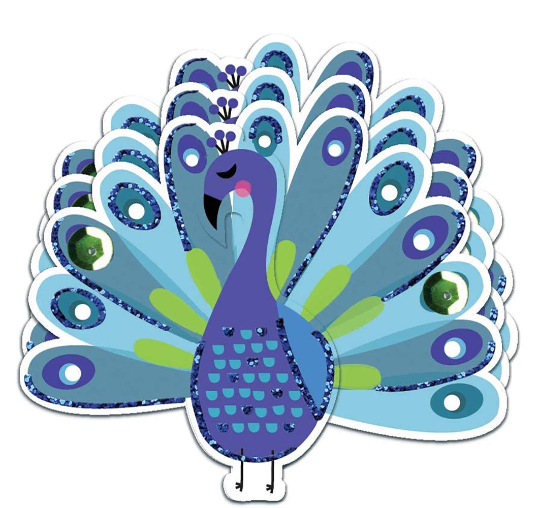 Express Yourself MIP, self Adhesive, Peacock Multi Pack Toppers - Ideal for Card Making, Gift Wrapping, Scrapbooking, Papercrafts, Childrens Crafts etc