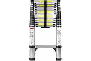 ARCHOM Telescoping Ladder 16 FT - Aluminum Telescopic Ladder with Non-Slip Feet - Portable Collapsible Extension Ladders for Home Roof Loft RV Work with EN131 Certified - 332lbs Max Capacity