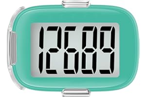 TAZUZFLA Pedometer Walking Simple 3D Step Counter with Clip and Lanyard-Teal