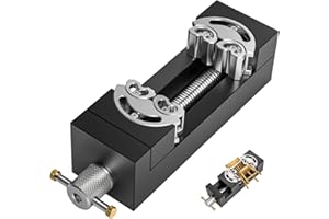 Luvan Mini Drill Press Vise, Small Bench Vise Clamp for Any Shape 2.44" Jaw Opening Self-Adjusting Smart Fractal Vise, Precision Aluminum Hobby Mini Table Clamp for DIY,Crafts,Jewelry Making,Repair