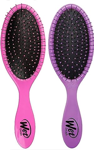 Wet Brush Original Detangler Haarbürste mit weichen IntelliFlex Borsten, Detangler für alle Haartypen - 2 Count (Pink and Lila)