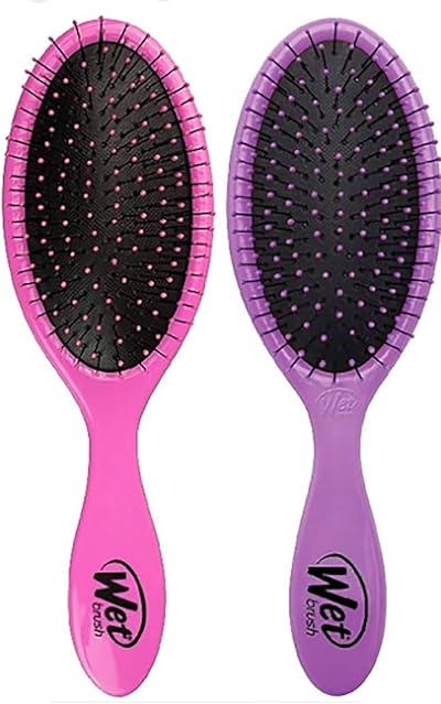 Wet Brush Original Detangler Haarbürste mit weichen IntelliFlex Borsten, Detangler für alle Haartypen - 2 Count (Pink and Lila)