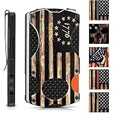 RTUYRWTY Wood Grain 1776 Flag Minimalist Wallet for Men - Slim RFID Aluminum Metal Wallet, Scratch Resistant & Seamless, Credit Card Holder & Money Clip, Holds up 12 Cards and Cash, Ideal Man Gift