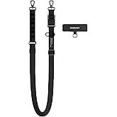 MAGEASY 20mm FidLock Dual Crossbody Utility Strap- Adjustable Crossbody Phone Lanyard with Magnetic Quick Release Buckle, Universal Durable Strap for iPhone 16 Pro Max & Most Smartphones - Black