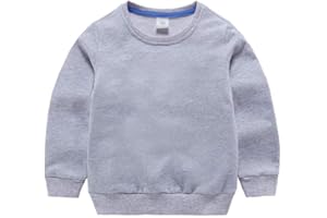 AIWUHE Toddler Boys Girls Solid Pullovers Sweatshirt Long Sleeve T-Shirt Kids Cotton Crewneck Thin Tops 1-8 Years Blouse