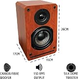 Roxel RBS 300 Cherry Wood Passive Bookshelf Speaker 4in Carbon Woofer 1in Silk view 2