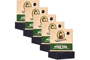 Dr. Squatch Men's Bar Soap - 5-Pack Pine Tar - All Natural Bar Soap for Men - 5 Bars of Soap - Smell Rugged, Woodsy, and Strong (4.8oz)