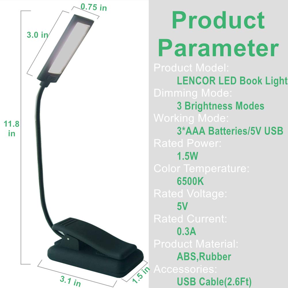 battery powered clip on reading light