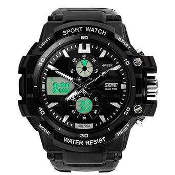 Tonshen Mens Military Watch LED Digital Electronic Multifunction Casual Quartz Sports Calendar Month Date Day...