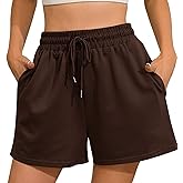 Hozoely Womens Sweat Shorts Casual Summer Comfy Lounge High Waisted Cotton Shorts with Pockets