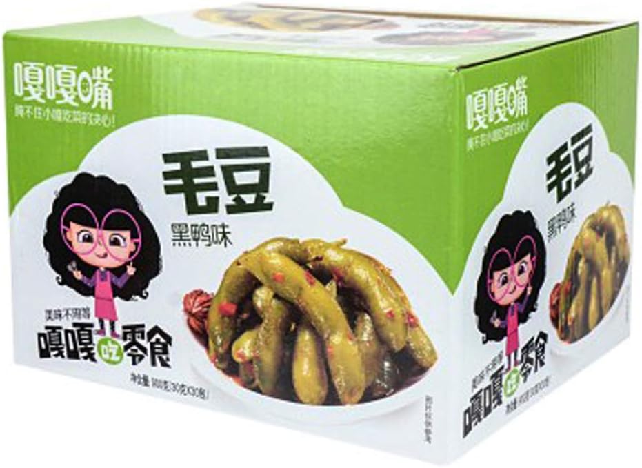 GAGAZUI Vegatable dish snacks, 30 Sachets / 900g (Duck Flavored Green Soy Bean)