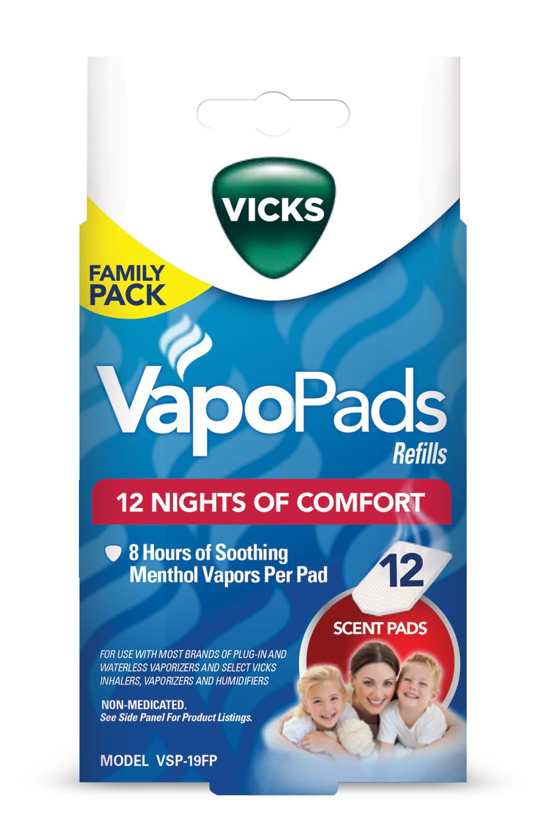 Vicks Vapo Pad Family Pack, 12 Count