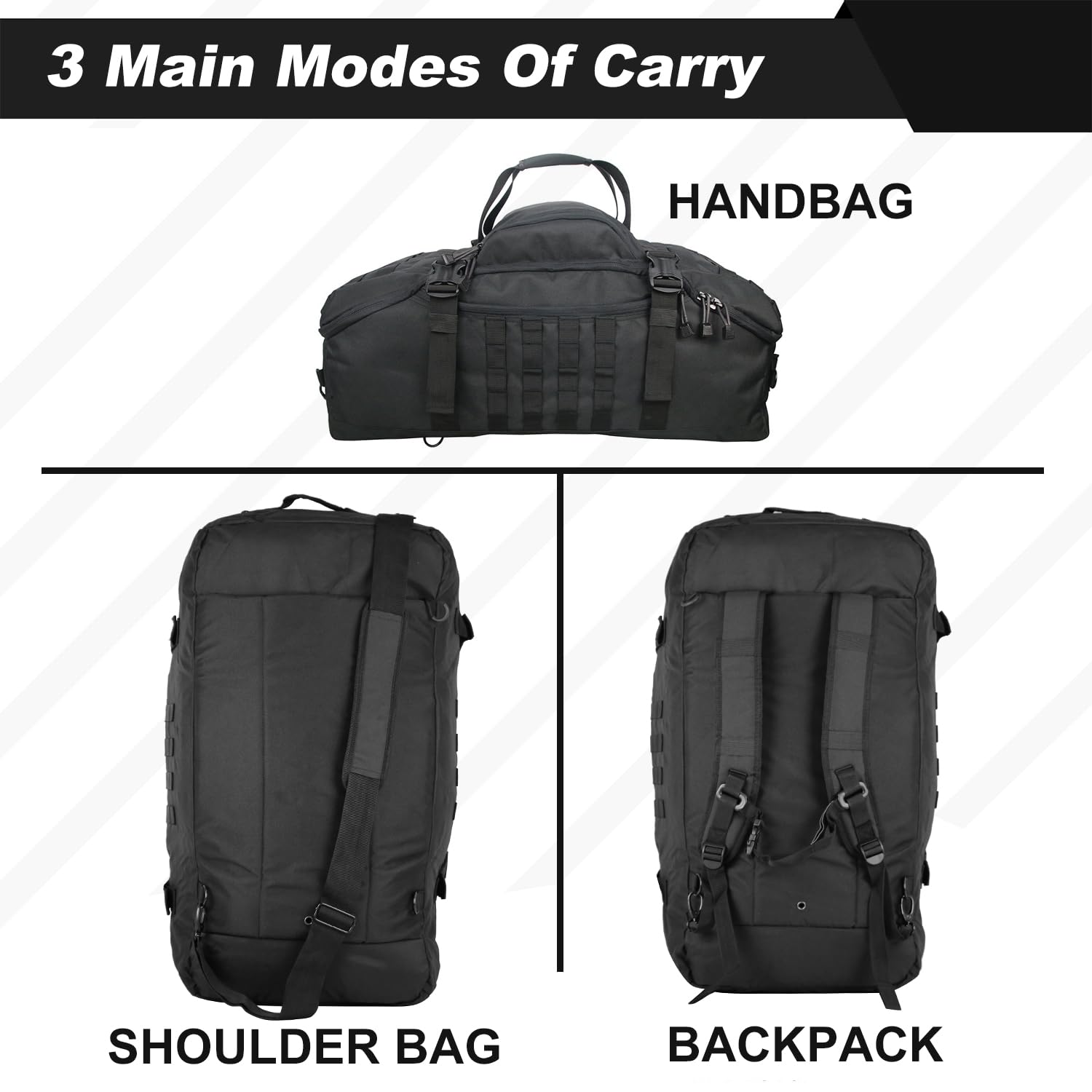 3 In 1 Military Backpack Travel Duffle Bag for Weekender Gym Traveling Workout Deployment