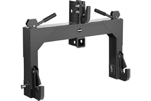 VEVOR 3-Point Quick Hitch with 2 in Receiver, 3000 Lbs Lift Capacity, 3-Pt Hitch with 5 Level Adjustable Bolt, Adaptation to Category 1 & 2 Tractor, Heavy Duty 3 Point Attachments, Black