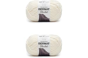 Bernat Blanket Vintage White Yarn - 2 Pack of 300g/10.5oz - Polyester - 6 Super Bulky - 220 Yards - Knitting/Crochet