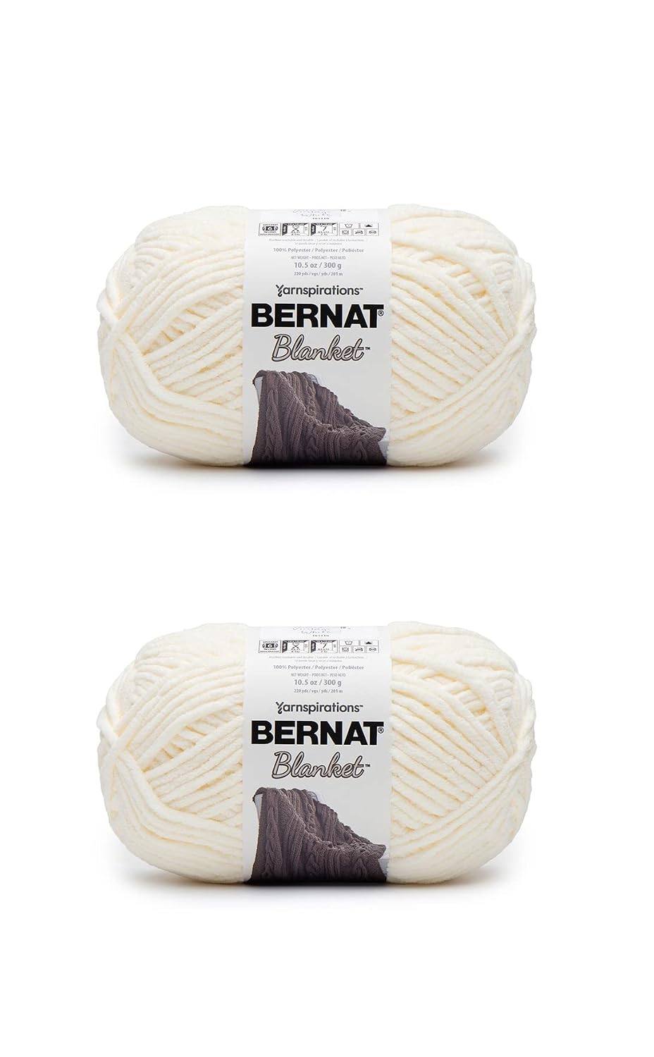 Bernat Blanket Yarn Vintage White 2-pack